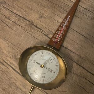 Vintage 1960s Nautical Thermometer Clock